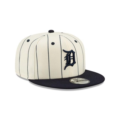 White Detroit Tigers Hat - New Era MLB Pinstripe 9FIFTY Snapback Caps USA4781296